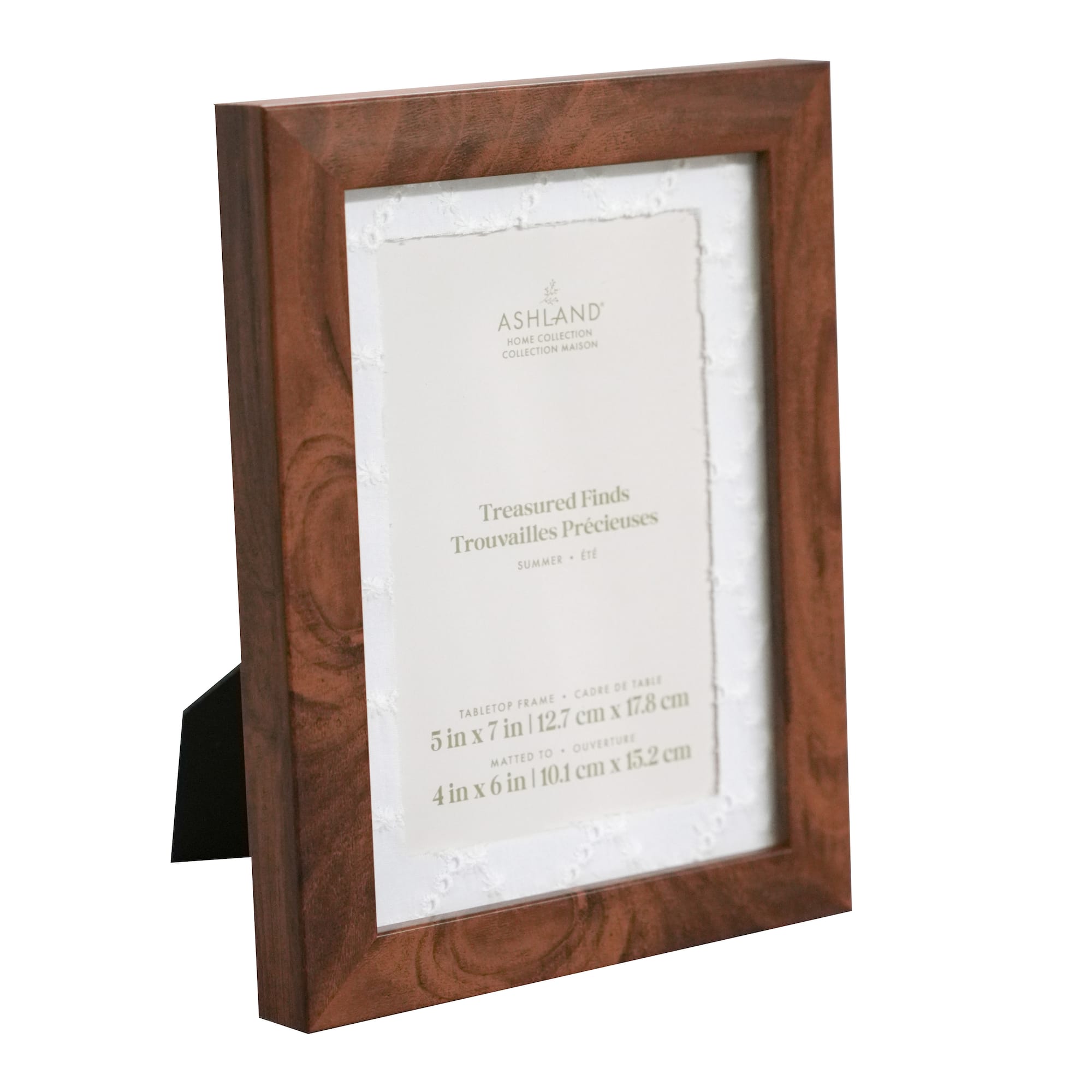 4" x 6" Wood Grain Tabletop Frame with Mat, Treasured Finds by Ashland®